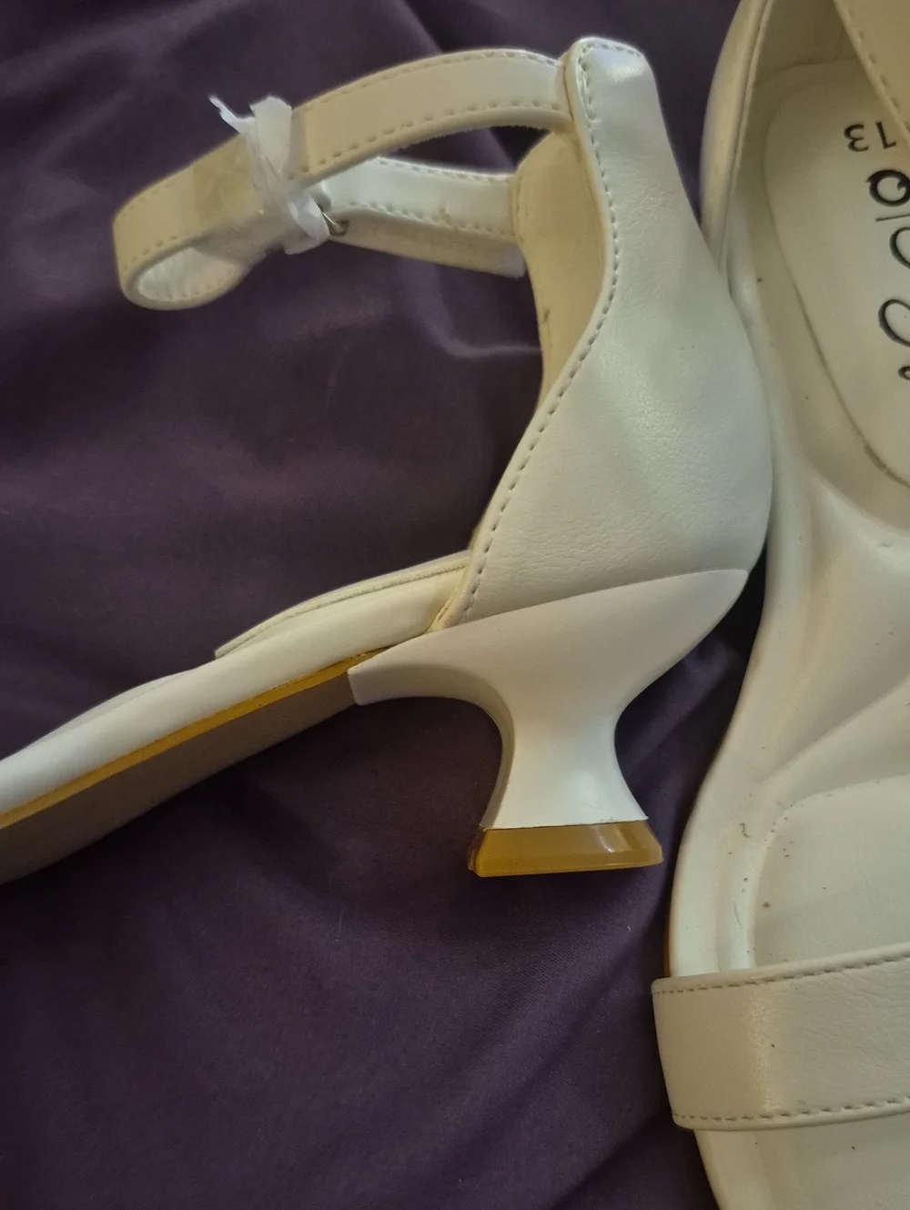 White Ankle-Strap Low Heel Sandals - Classic Minimalist Style Size 13